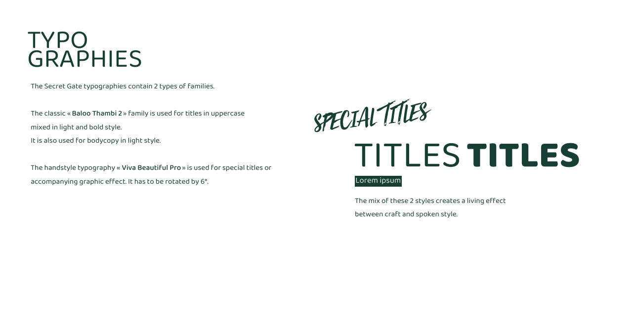 Secret Gate — Typographies