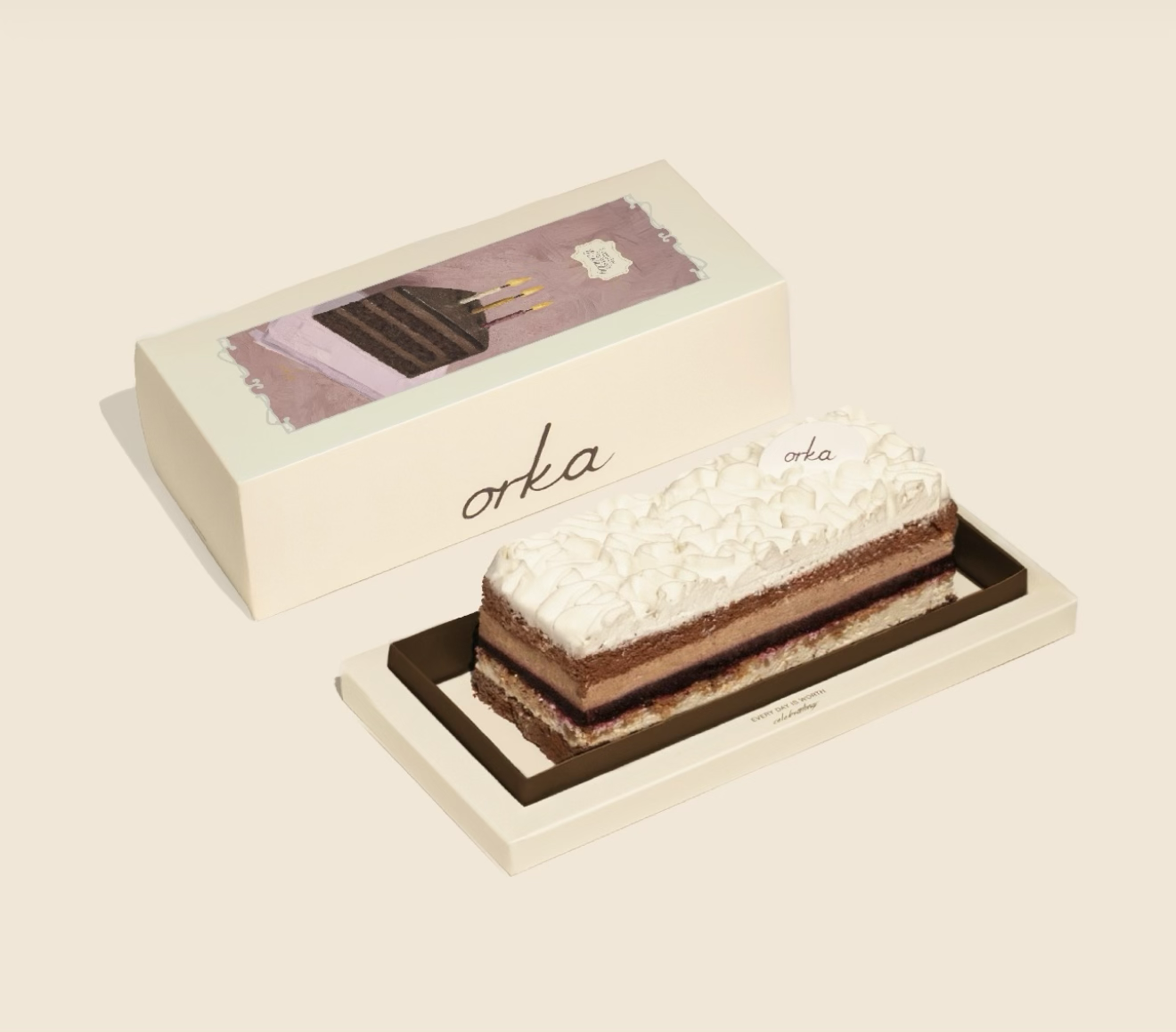 Orka — Long Cake Box & Slice Tray