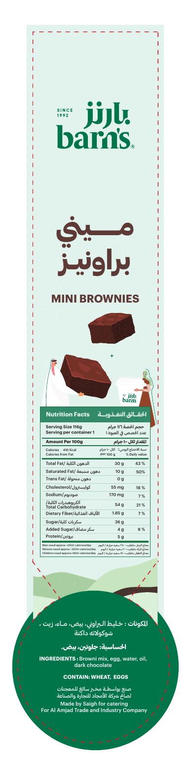 Barn's — Mini Brownies — Label